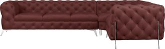HOME AFFAIRE Chesterfield-Sofa »Amaury L-Form« grosses Ecksofa, Chesterfield-Optik, Breite 323 cm, Fussfarbe wählbar