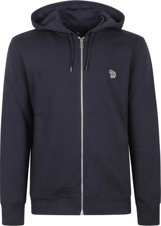Paul Smith Hoodies & sweatvesten, Heren, Blauw, M, Katoen, Zebra Zip Knit
