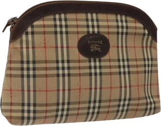 Burberry Pre-owned Clutches, female, Beige, Size: ONE SIZE Pre-owned Canvas Clutch