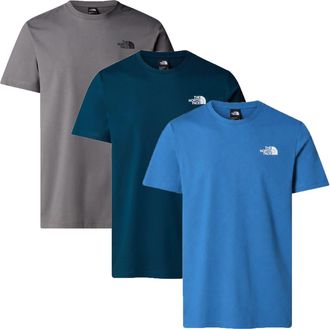 The North Face Mens 3 Pack Mens Short Sleeve Redbox Celebration T-Shirt Grey/Navy/Blue - Multicolour Cotton - Size X-Large