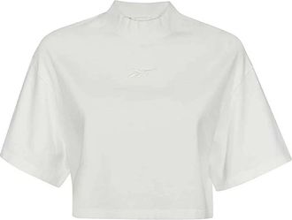 Reebok Katoenen crop top - Dames - Sportshirts - Wit - 2XS - Katoen - Fitness