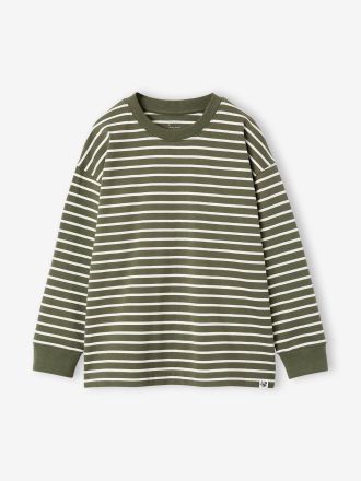 Jonen Jungen Streifenshirt JONEN mit Recycling-Baumwolle gr&uuml;n