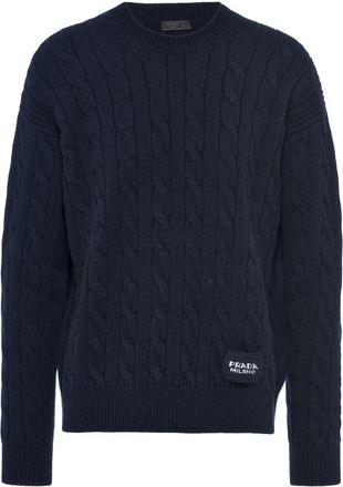 Prada cable-knit cashmere sweater - men - Cashmere - 52 - Blue