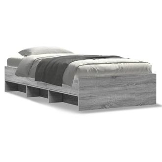 Berkfield Home Bed Frame without Mattress Grey Sonoma 100x200 cm Engineered Wood