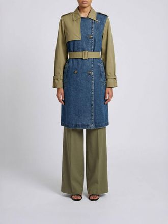 Fay Trench a doppiopetto in cotone e denim Fay