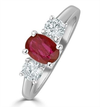 The Diamond Store Ruby 1.15ct And Diamond 0.50ct Platinum Ring