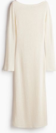 H&M Strickkleid aus Seidenmix - Cremefarben