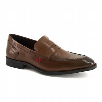 Andrea Mens Leather Loafer In Light Brown