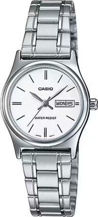 Casio Womens Stainless Steel White Dial Analog Watch - LTP-V006D-7B2UDF-NOBX-EW