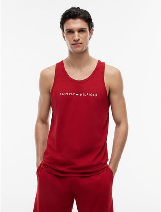 Tommy Hilfiger Mens Hilfiger Logo Sleep Tank Top - Red - XL