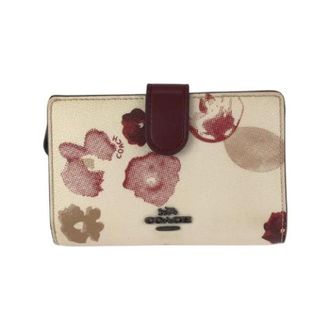 Coach Pre-owned Wallets, female, White, Size: ONE SIZE Pre-owned Floral PVC Leather Wallet