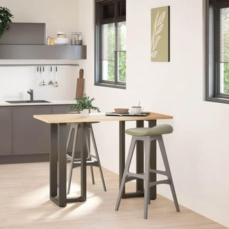 Berkfield Home Bar Table Legs T-Shaped&not;2 pcs Natural Steel 40x35x(90-91) cm Steel in Black