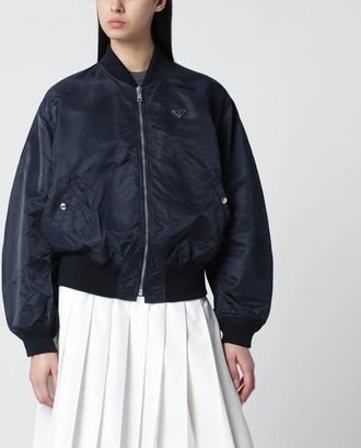 Prada Blue Re-Nylon bomber jacket