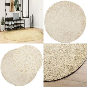 vidaXL Tappeto Shaggy PAMPLONA a Pelo Lungo Moderno Oro &Oslash; 160 cm - Tappeto oro - Tappeto moderno