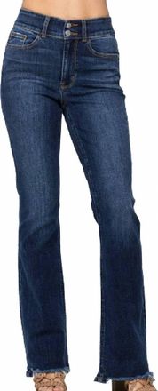 Judy Blue High Waist Vintage Frayed Hem Bootcut Jeans In Blue