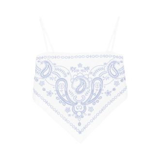 Self Portrait Sleeveless Tops, female, Multicolor, Size: 2XS Embroidered Linen Skort