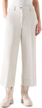 Akris Chiara Cropped Wide Leg Jeans in Cashew at Nordstrom, Size 16