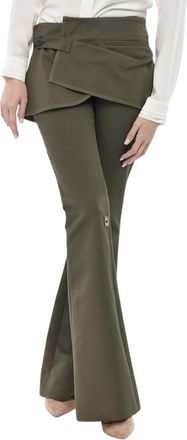 Courr&egrave;ges Dark Green Slim Bootcut Pants