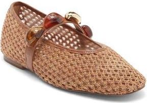 Steve Madden Poppin Flat in Brown Raffia at Nordstrom Rack, Size 10