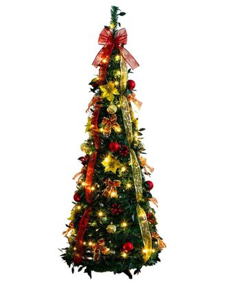 Nearly Natural 5Ft. Pre-Lit Artificial Pop Up Christmas Tree