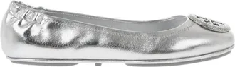Tory Burch Silver Embellished Ballet Flats