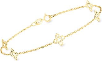 Canaria Canaria 10kt Yellow Gold Flower Station Bracelet