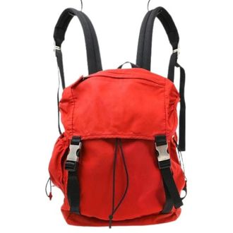 Prada Pre-owned Backpacks, unisex, Red, Size: ONE SIZE Pre-owned Double buckle backpack