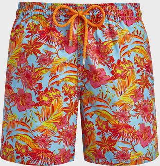 Vilebrequin Men & apos;s Tahiti Flower-Print Swim Shorts