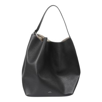 Toteme Tote Bags, female, Black, Size: ONE SIZE Belted Grained-Leather Tote