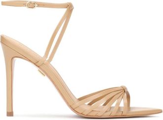 Kazar Leren sandalen met een effectieve band - Dames - Sandalen met hakken - Bruin - 35 EU - Leer - Schoenen