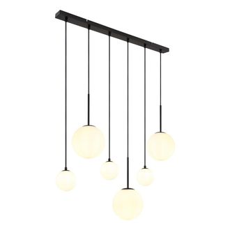 Globo Lighting L&aacute;mpara Colgante - Hallie - Blanco Negro - Vidrio - Gran - Globo
