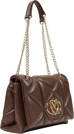 Love Moschino Womens Quilted Polyurethane Shoulder Bag Brown
