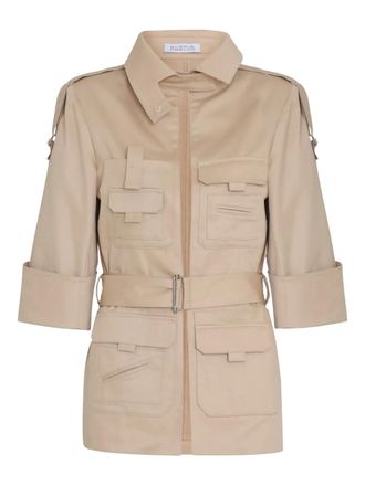 Gloria Coelho patch-pocket belted jacket - Neutrals