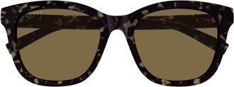 Gucci Sunglasses, unisex, Brown, Size: 55 MM Square Cat-Eye Sunglasses