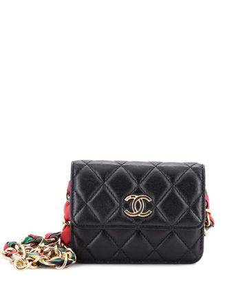Chanel Ribbon Chain Quilted Lambskin belt bag - Nero