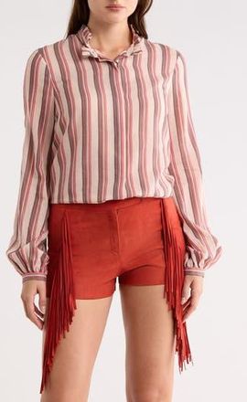 Longchamp Stripe Button-Up Shirt in Powder at Nordstrom Rack, Size 8 Us / 40 Fr