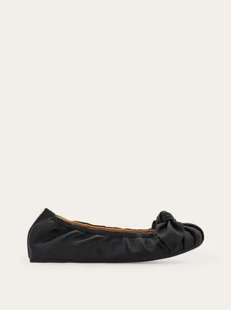 Ferragamo Women Bow embellished ballet flat Black Size 10.5