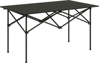 OUTSUNNY Mesa de camping 95x55x50 cm negro