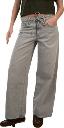 By-Bar Amsterdam Jeans, Dames, Grijs, S, Katoen, Jeans