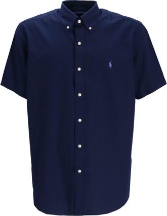 Polo Ralph Lauren logo-embroidered short-sleeve shirt - men - Fabric/Cotton - S - Blue