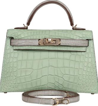 Herm&egrave;s Herm&egrave;s Kelly 20 Horse Shoe Stamped Sellier Mississippiensis Alligator Matte Bi-Colour