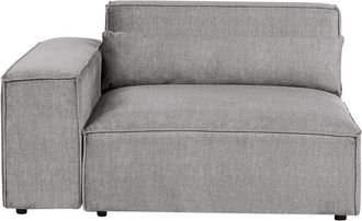 Beliani Beliani - Modern Right Corner Section 1-Seat Sofa Module Fabric Upholstery Grey Hellnar