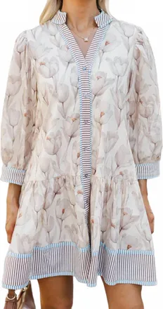 Entro Your Tulip Fantasy Mini Dress In Cream