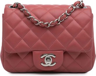 Chanel Pre-owned Womens Mini Rectangular Flap Bag Quilted Lambskin - Brown Leather - One Size