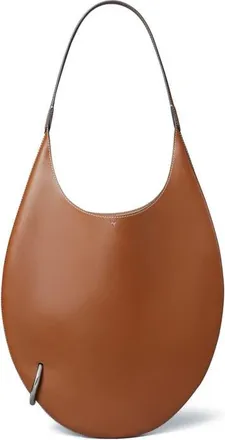 Tory Burch Pierced Soft Leather Shoulder Bag in Aged Tan at Nordstrom