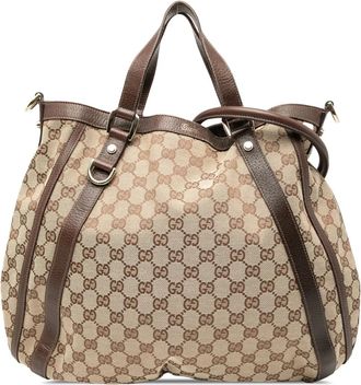 Gucci Borsa a tracolla in tela GG Abbey Convertible con anello a D 2000-2015 - Marrone