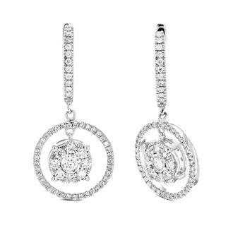 Vir Jewels 1 cttw Lab Grown Diamond Dangle Earrings in Sterling Silver With Push Backs For Women