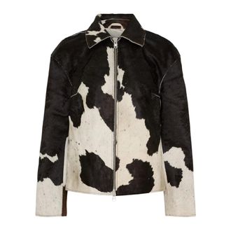 Notyz Notyz - Leren jas met koeienprint - Dames - Jassen - Veelkleurig - Maat: 3XL Leer