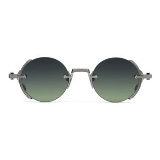 Akoni Accessoires, Heren, Grijs, ONE Size, Jupiter - Ronde Semi-Rimless Zonnebril