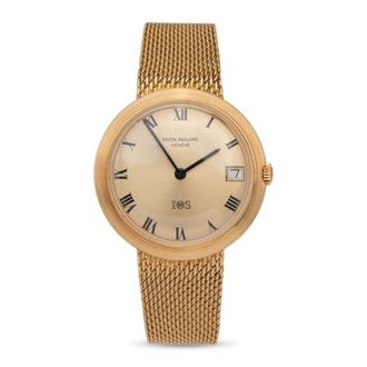 Patek Philippe Pre-owned Patek Philippe Calatrava Ios Million Dollar Gold-tone Dial Ladies Watch 3565